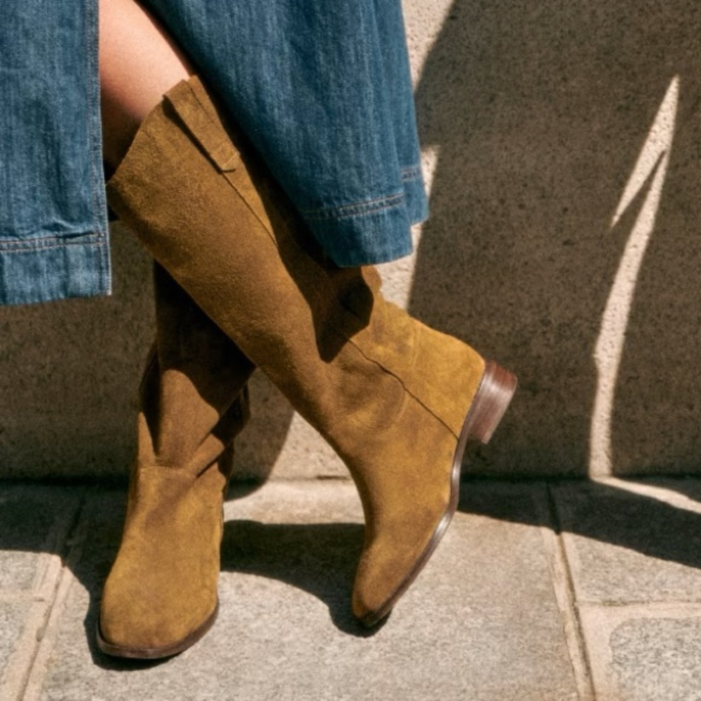 Sezane Gabrielle Low Boots Taupe - Size 10